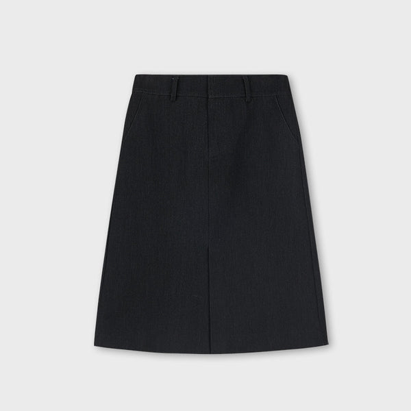 Jupe midi effet denim avec fente avant