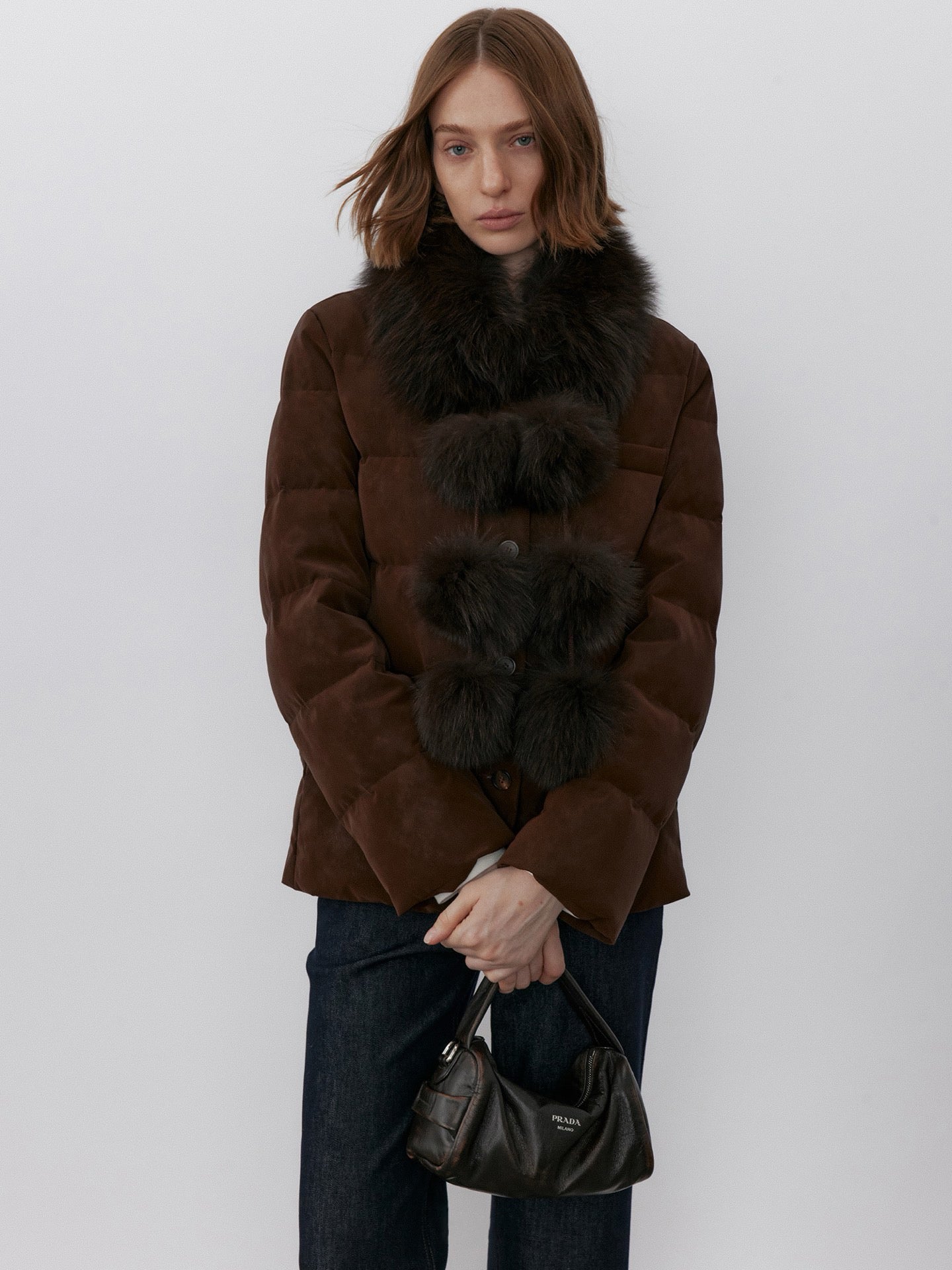 Fox-Fur Pom Scarf