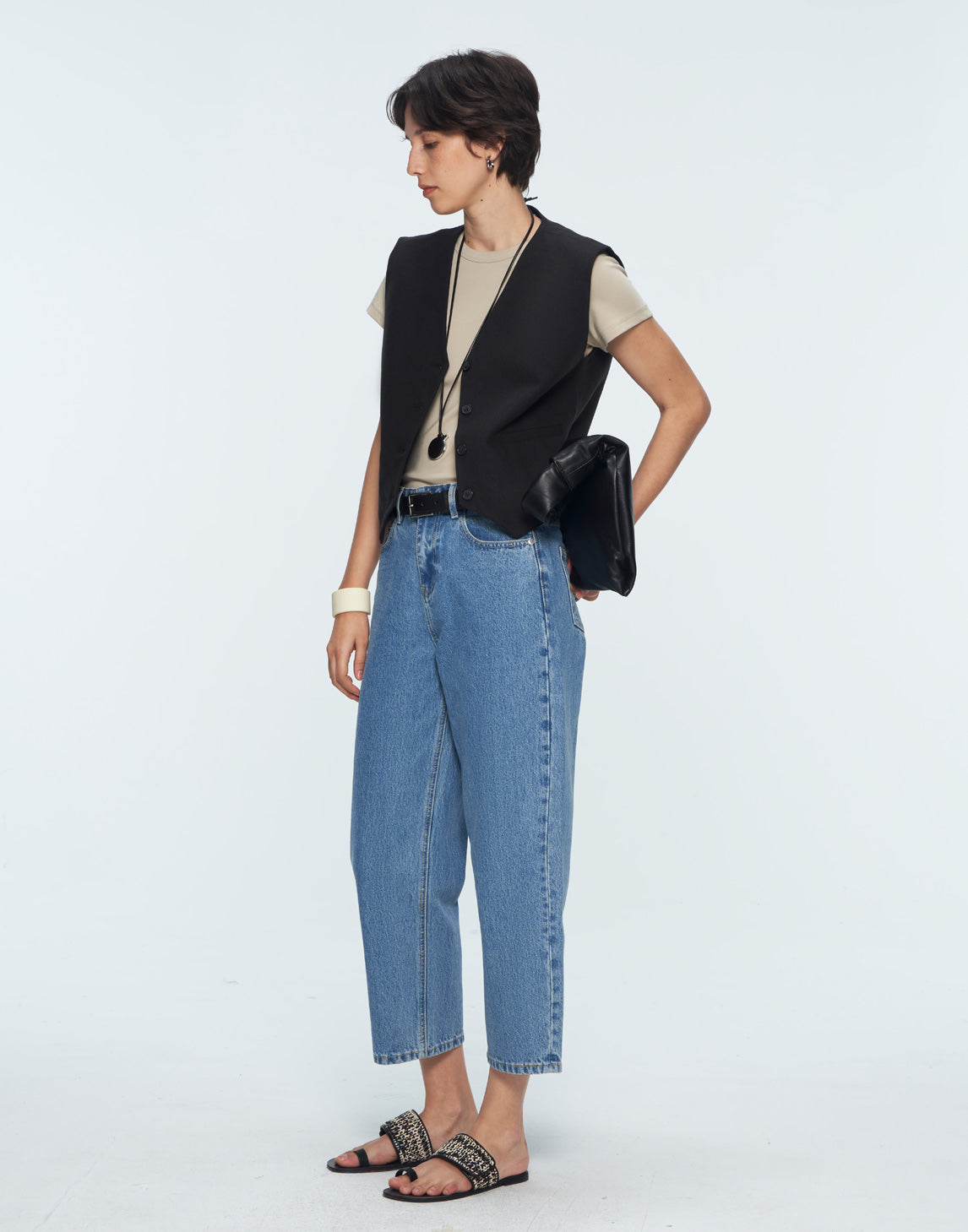 Gilet in lino e cotone