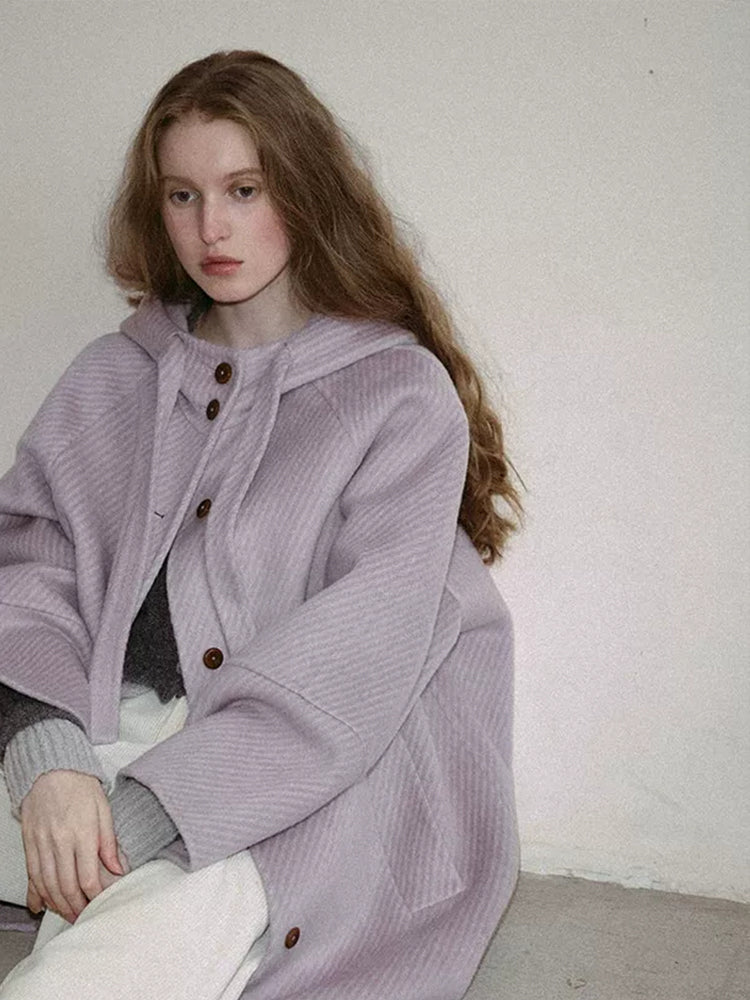 Elyne Hooded Wool Coat
