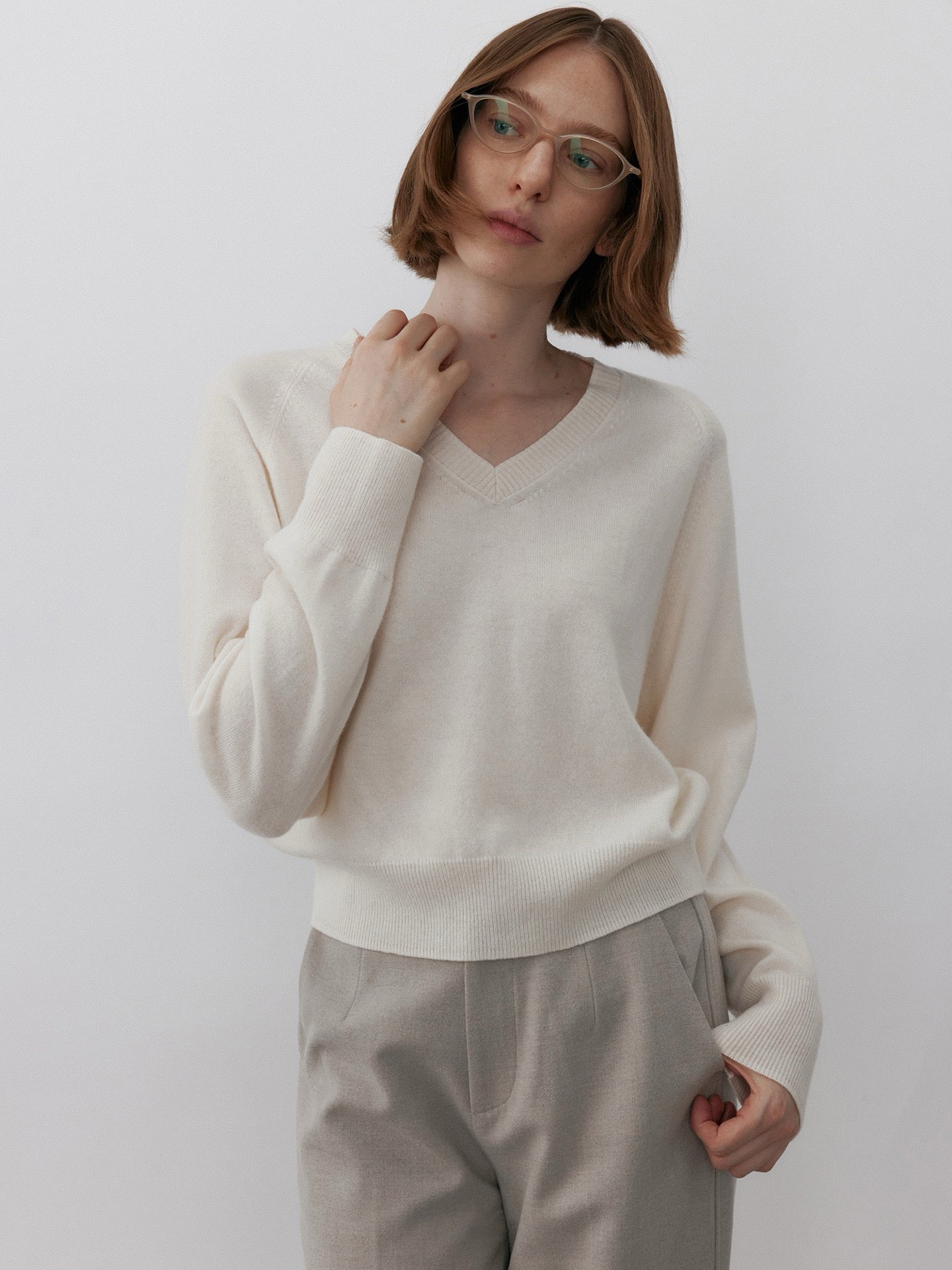 Peacock V-Neck Wool Sweater
