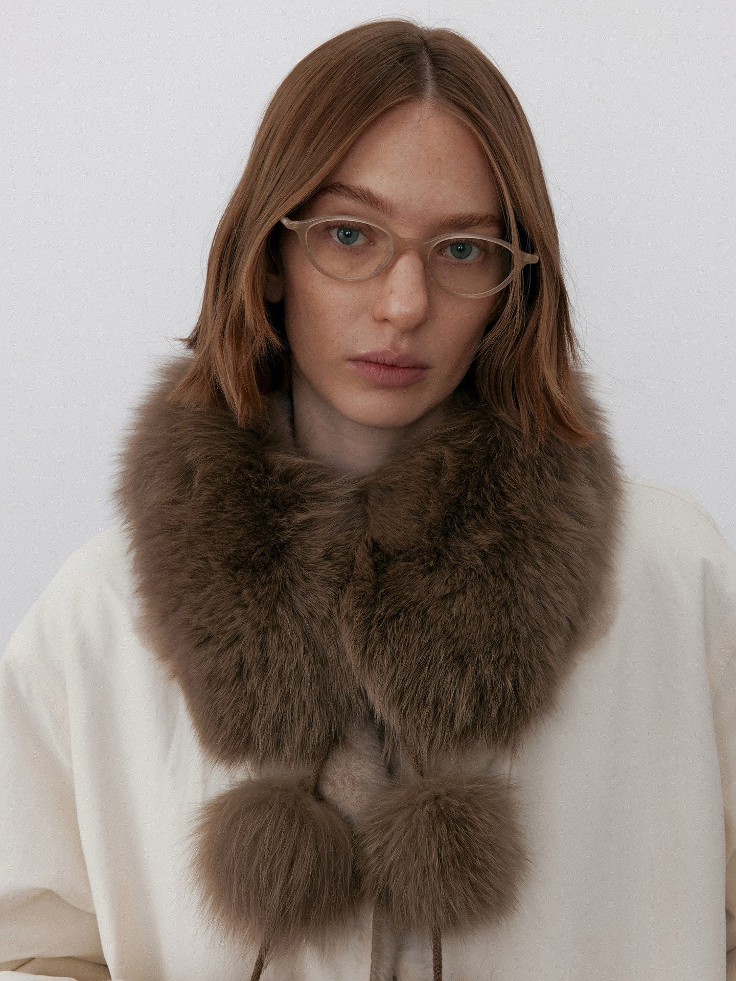 Fox-Fur Pom Scarf