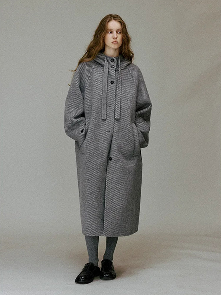 Elyne Hooded Wool Coat