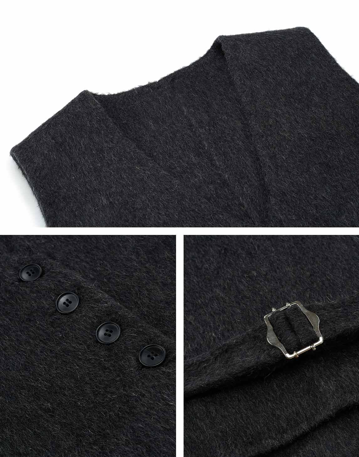 Double Face Cropped Wool Vest