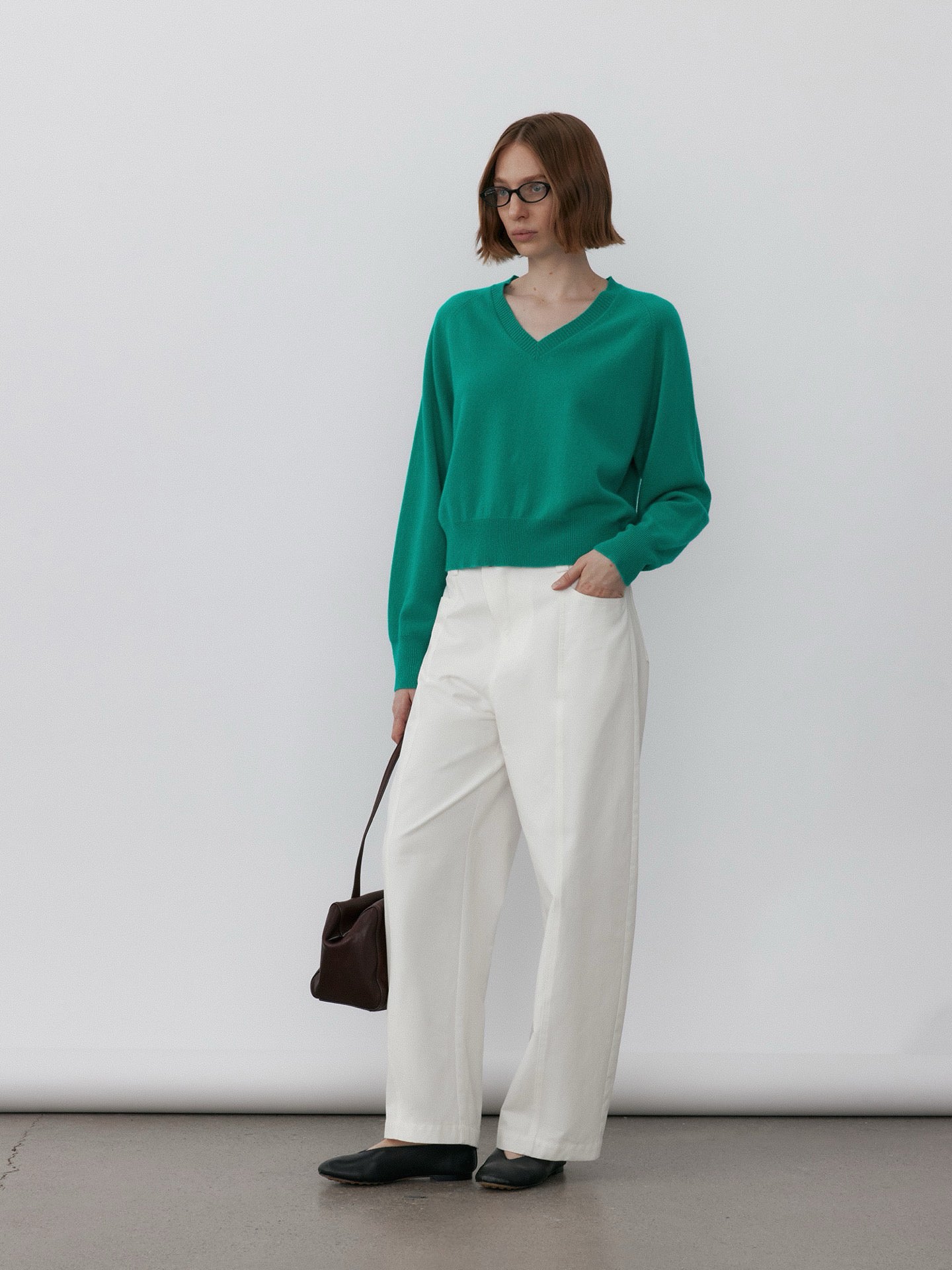 Peacock V-Neck Wool Sweater