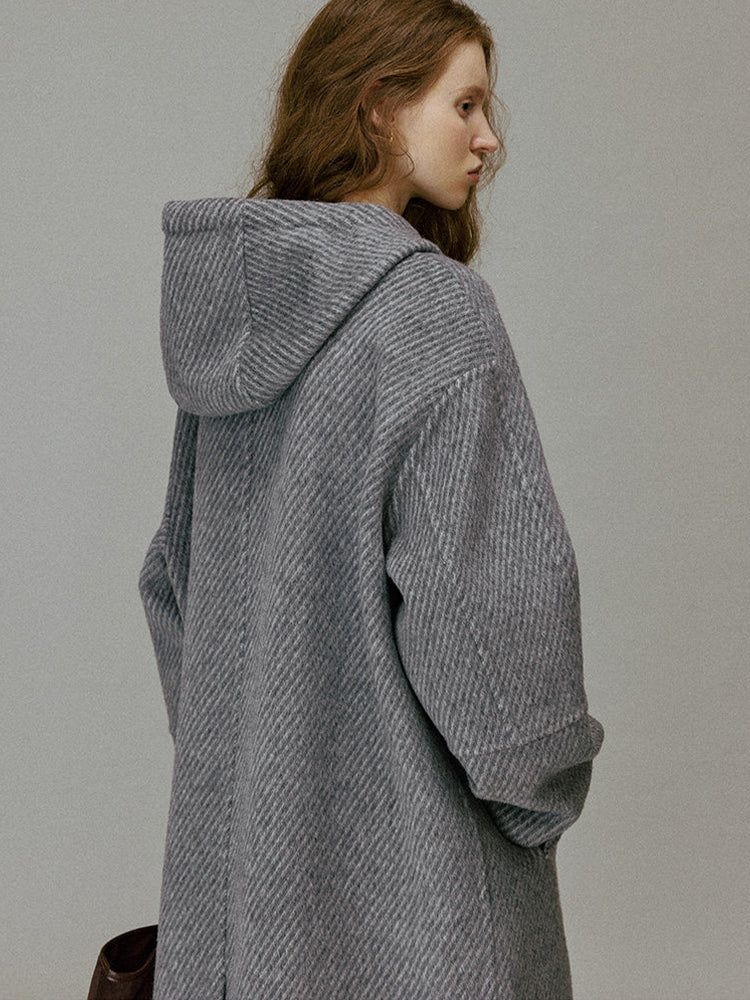Elyne Hooded Wool Coat