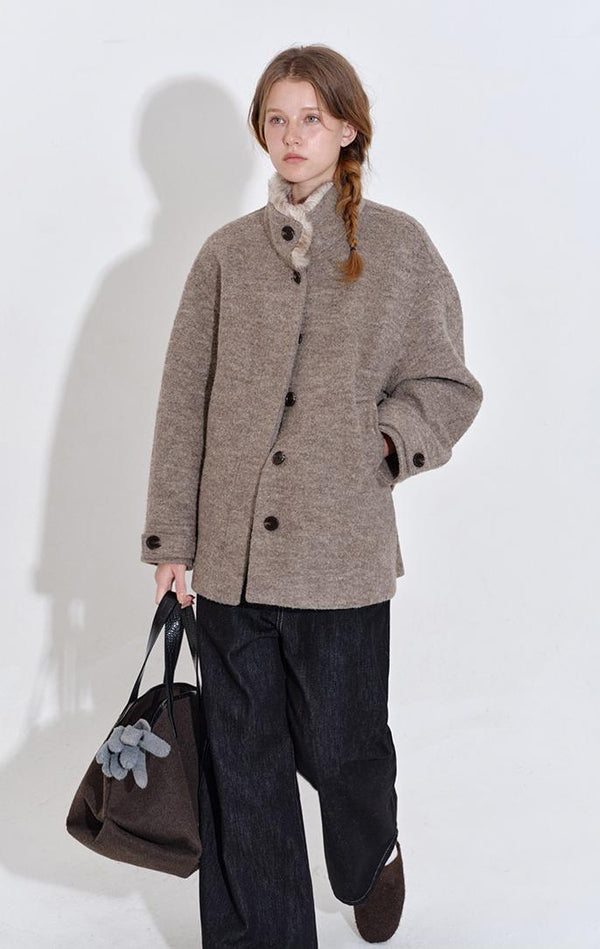 Stand-Collar Tie Coat