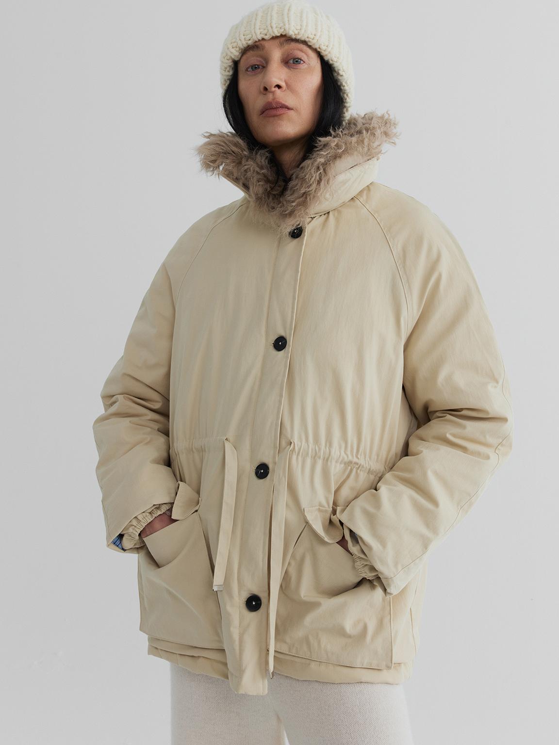 Drift Shearling-Collar Down Jacket