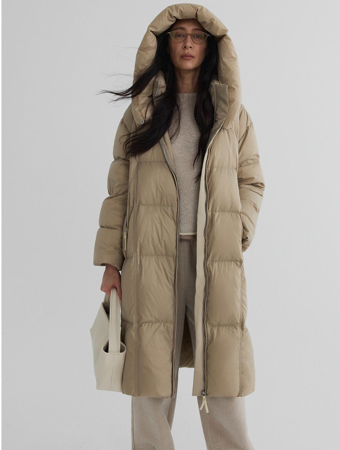 Longline Hooded Down Coat