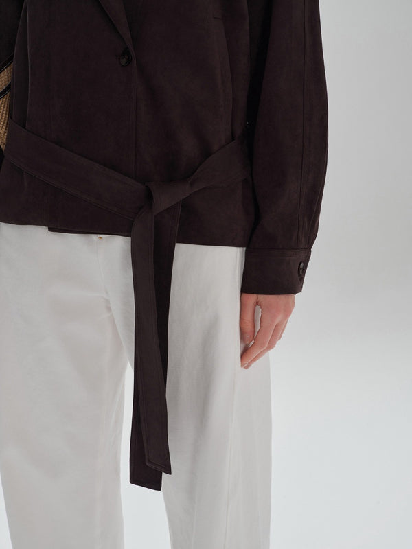 Suede Wrap Blazer