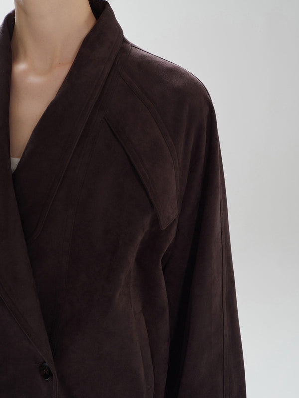 Suede Wrap Blazer