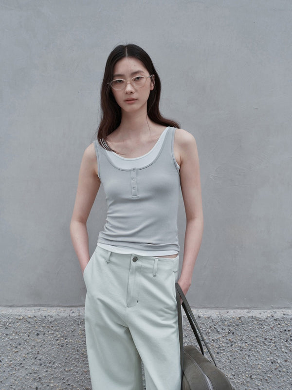 Layered Henley Tank