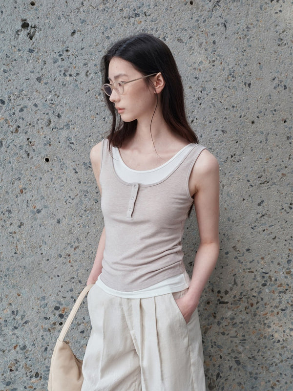 Layered Henley Tank