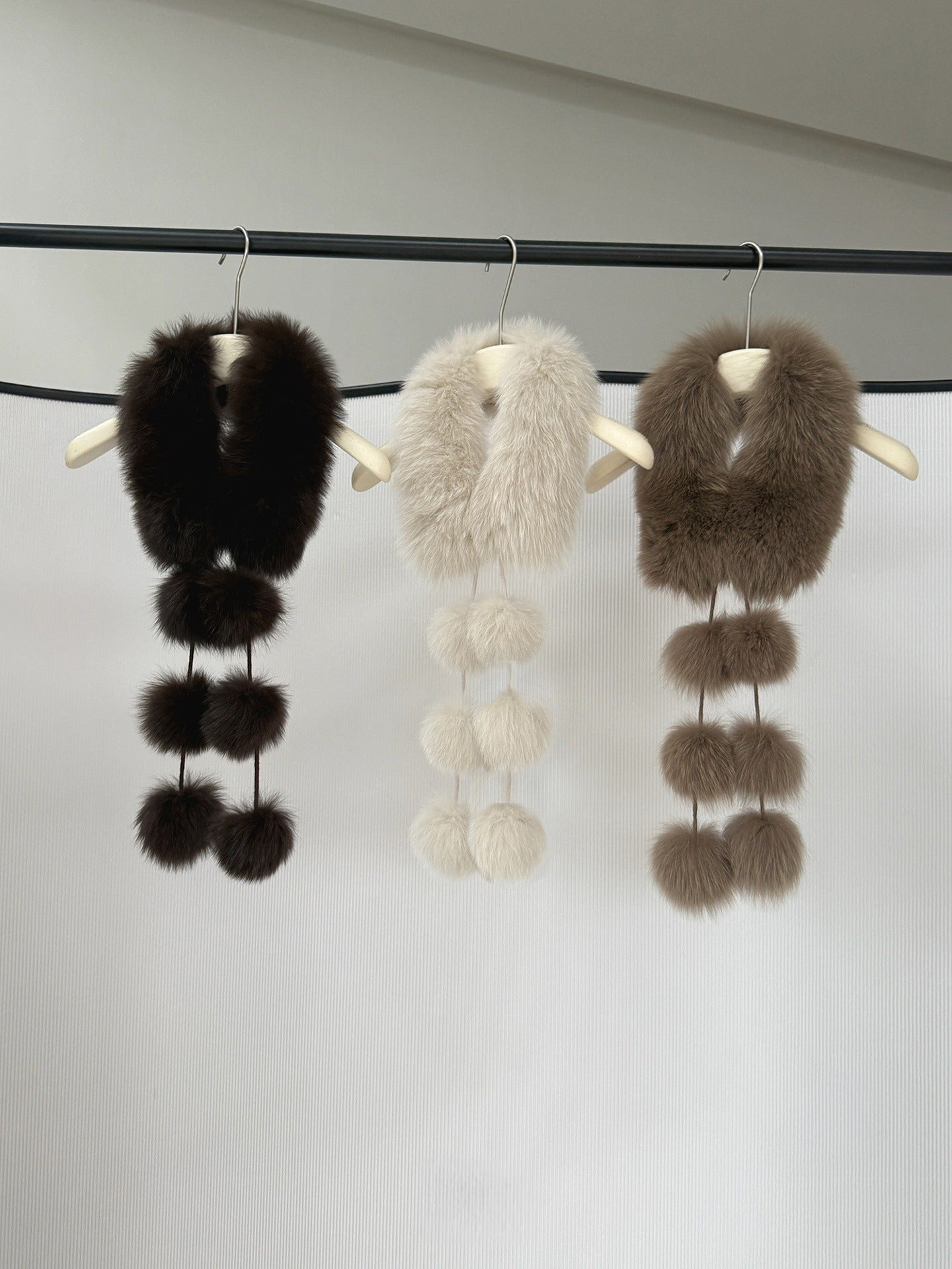 Fox-Fur Pom Scarf