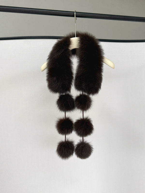 Fox-Fur Pom Scarf
