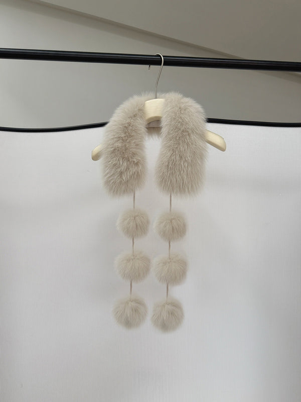 Fox-Fur Pom Scarf