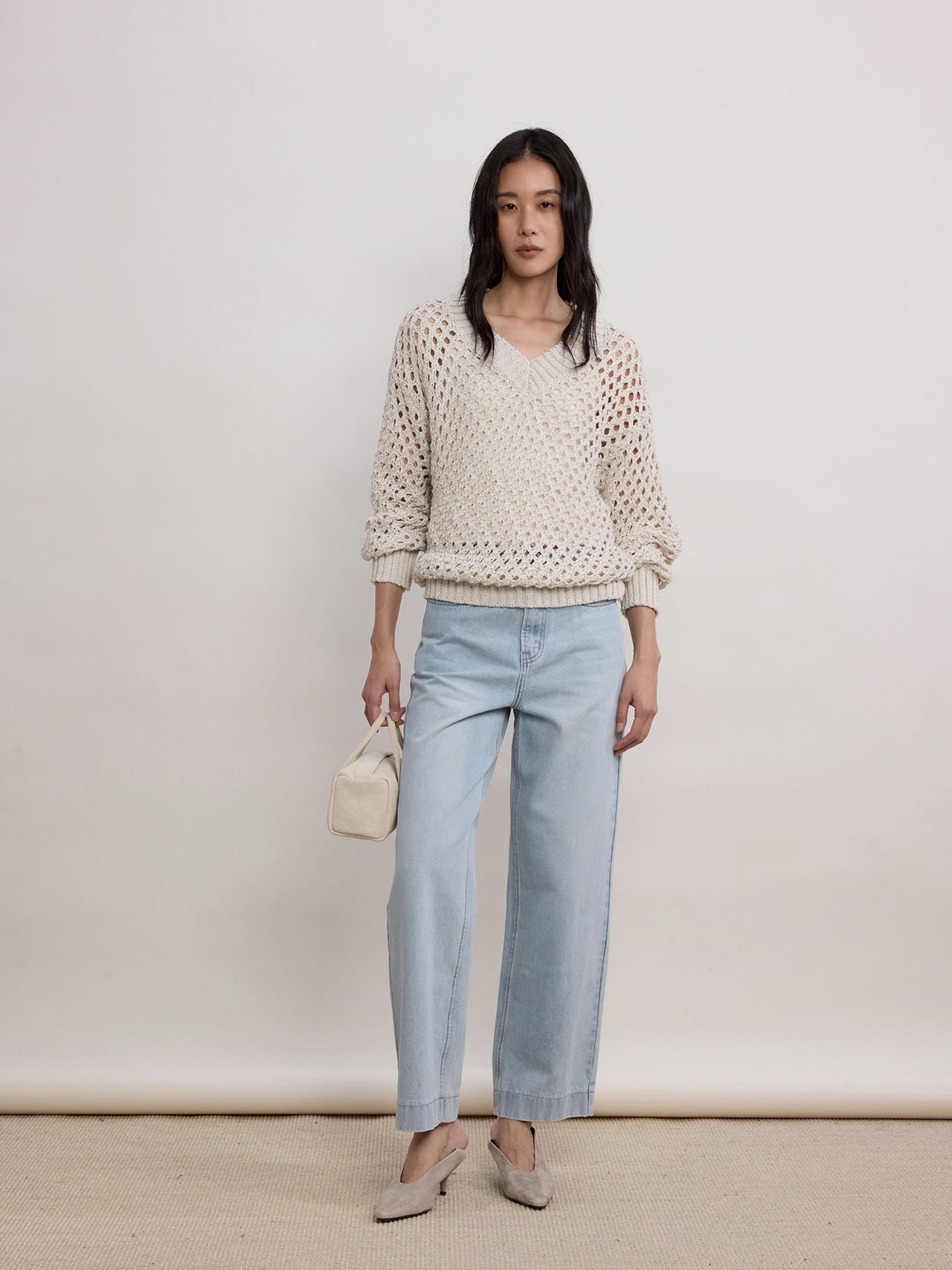 Lattice V-Neck Knit