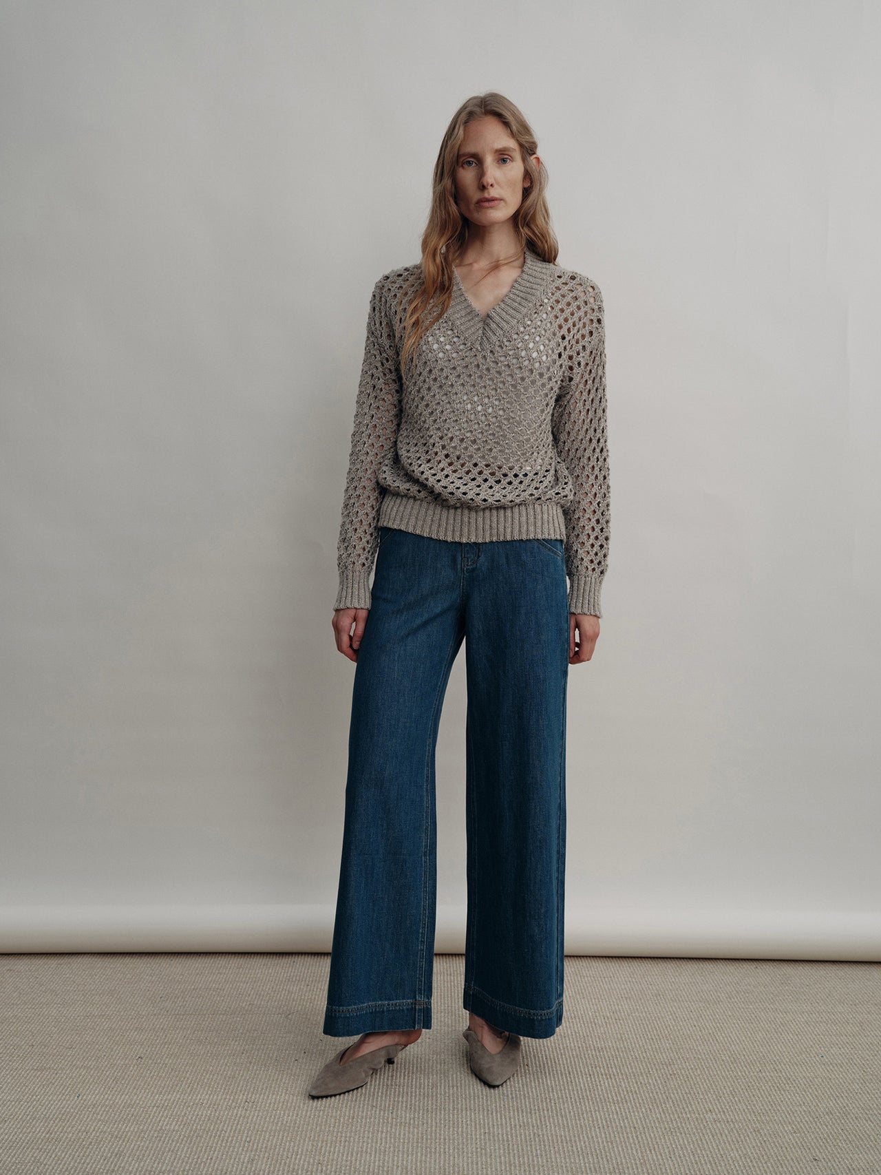 Lattice V-Neck Knit