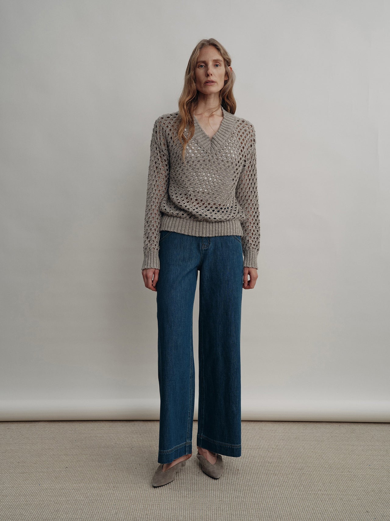 Lattice V-Neck Knit
