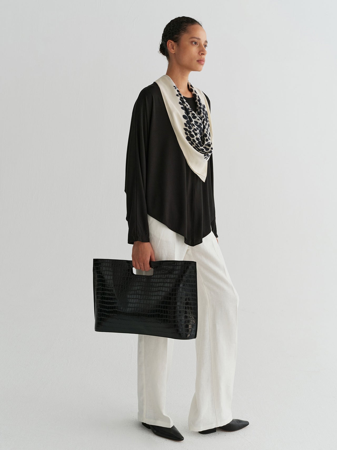 Lune Dot Silk Scarf  欠白底图
