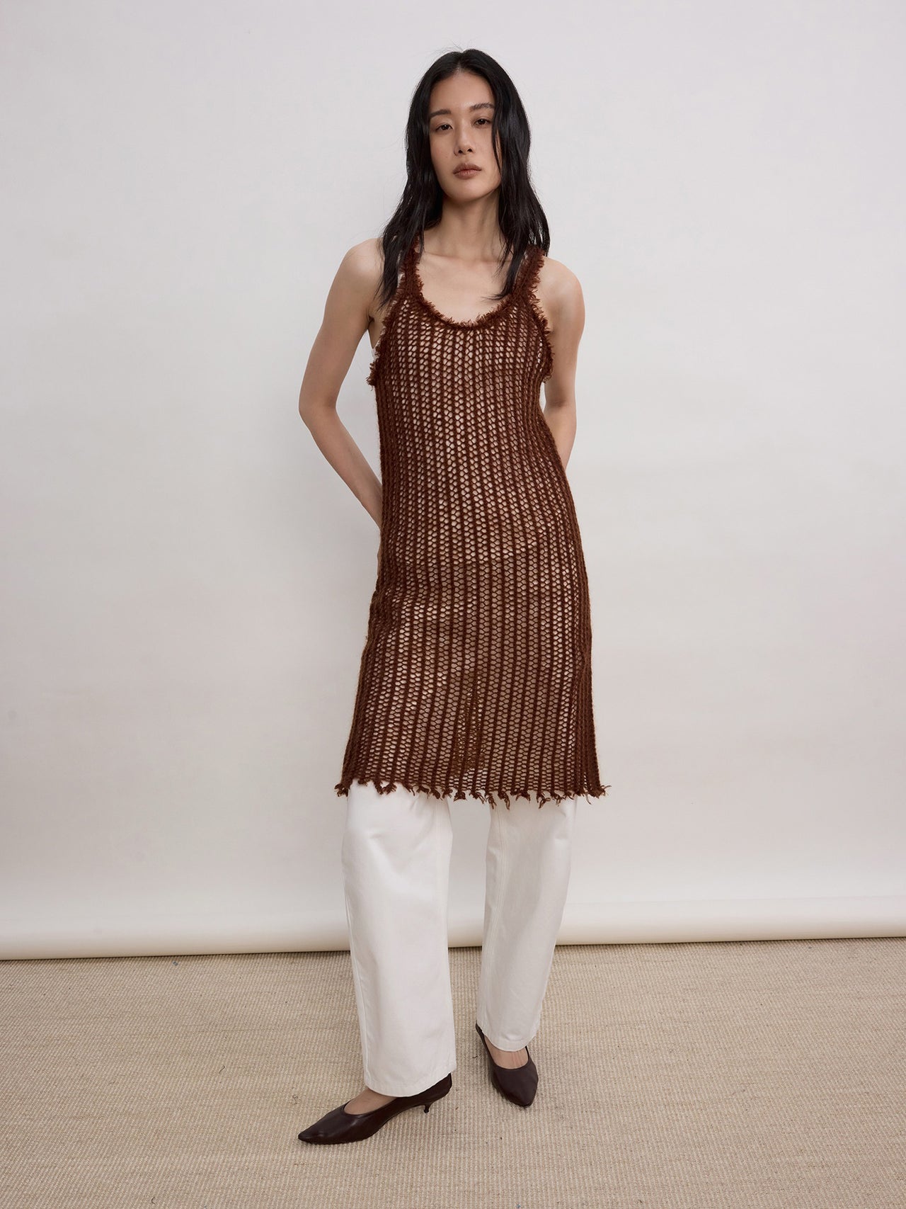 Moss Fringe Knit Dress