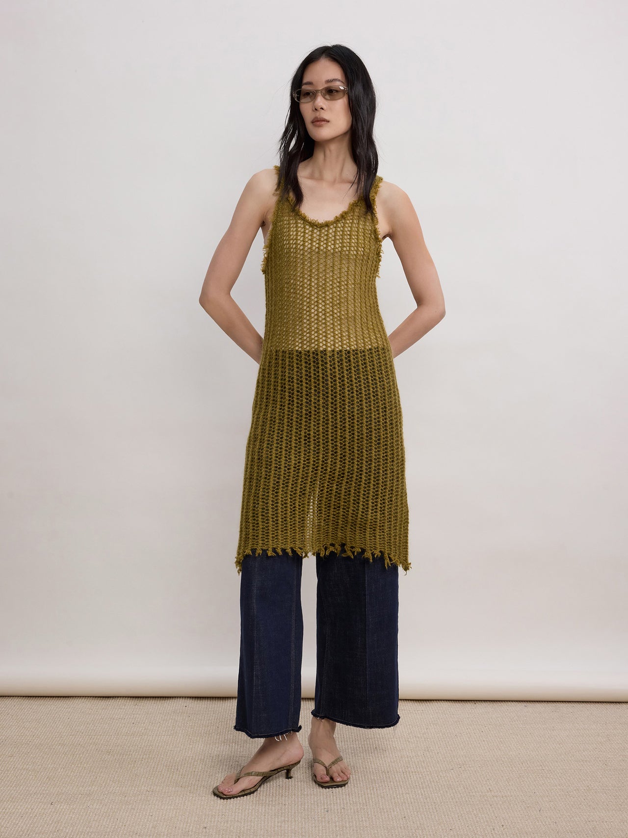 Moss Fringe Knit Dress