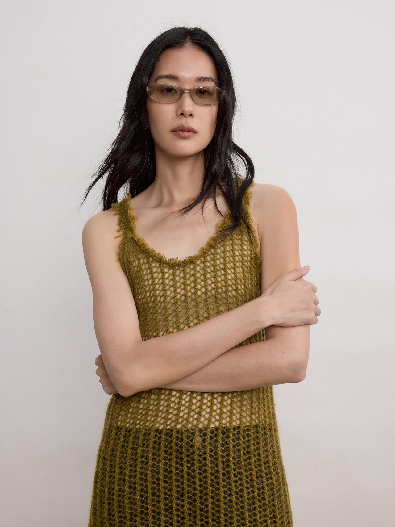 Moss Fringe Knit Dress