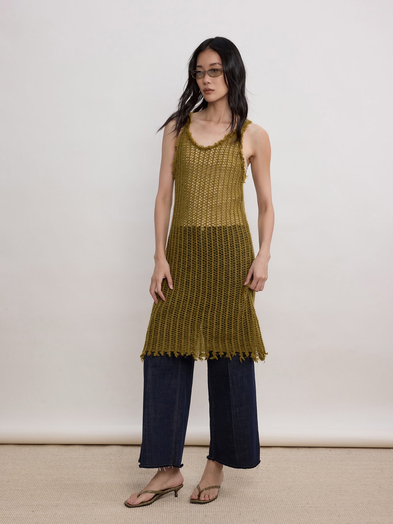 Moss Fringe Knit Dress