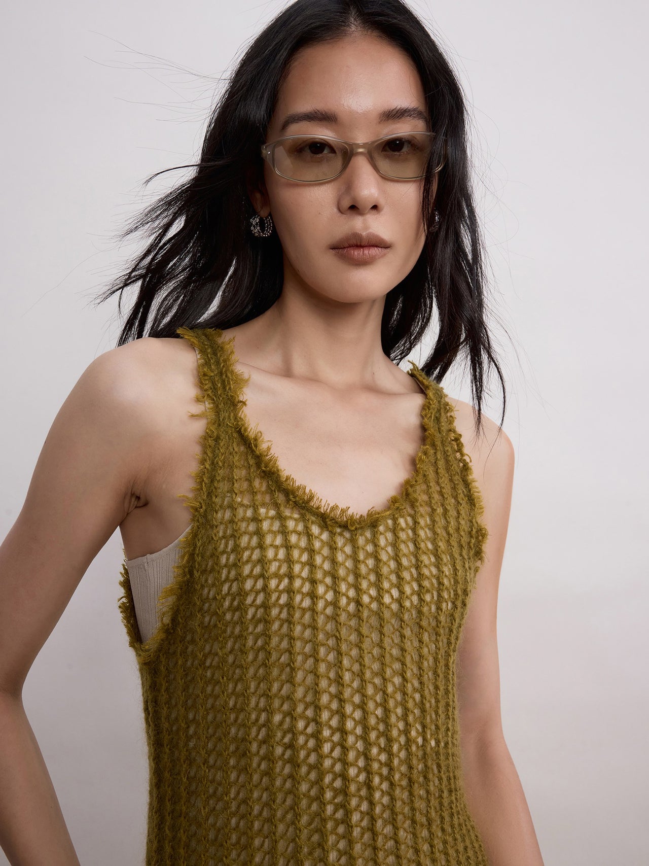 Moss Fringe Knit Dress