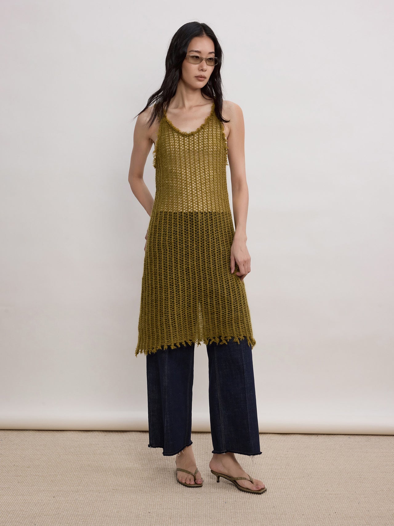 Moss Fringe Knit Dress