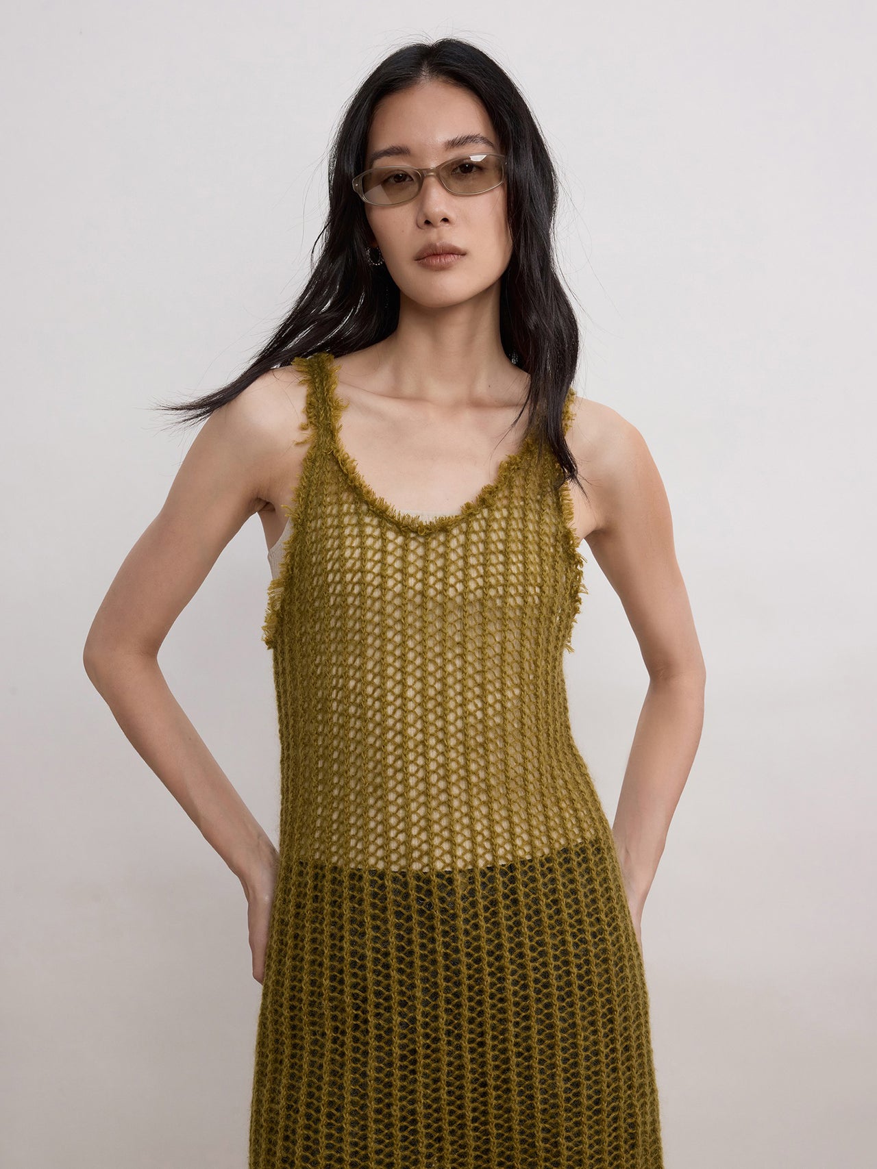 Moss Fringe Knit Dress