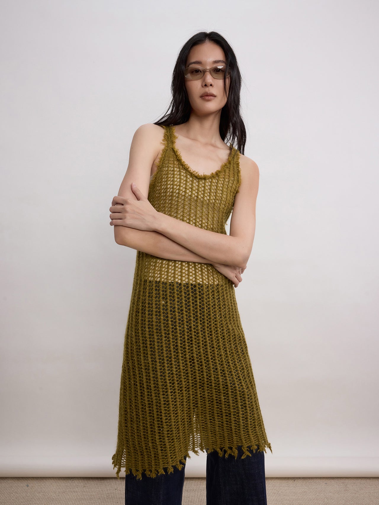 Moss Fringe Knit Dress