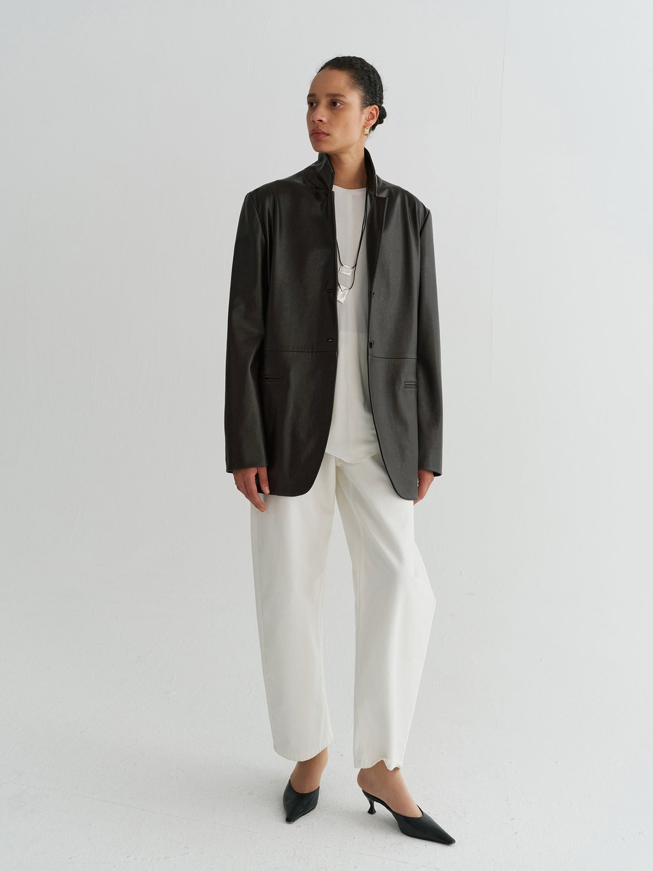 Noir Leather Blazer