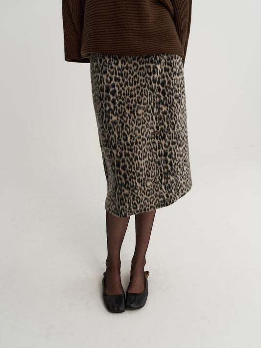 Noir Leopard Skirt